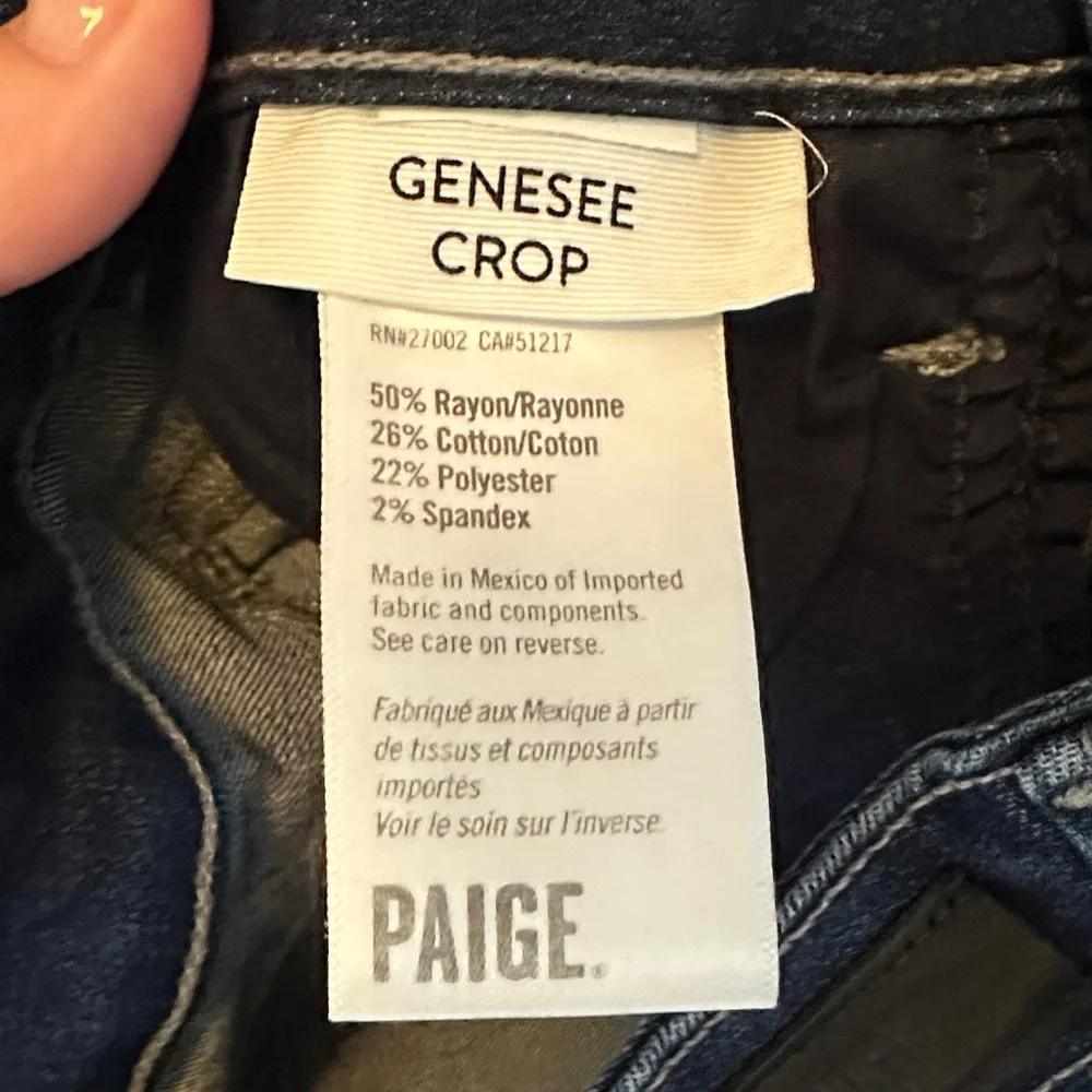 PAIGE Dark Genesee Crop Jeans - Picture 3 of 8